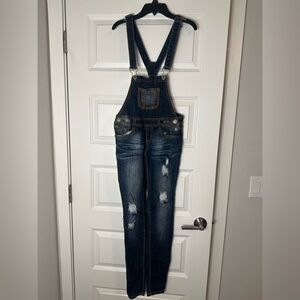 Almost Famous Dark Blue Women's Jeans Overalls